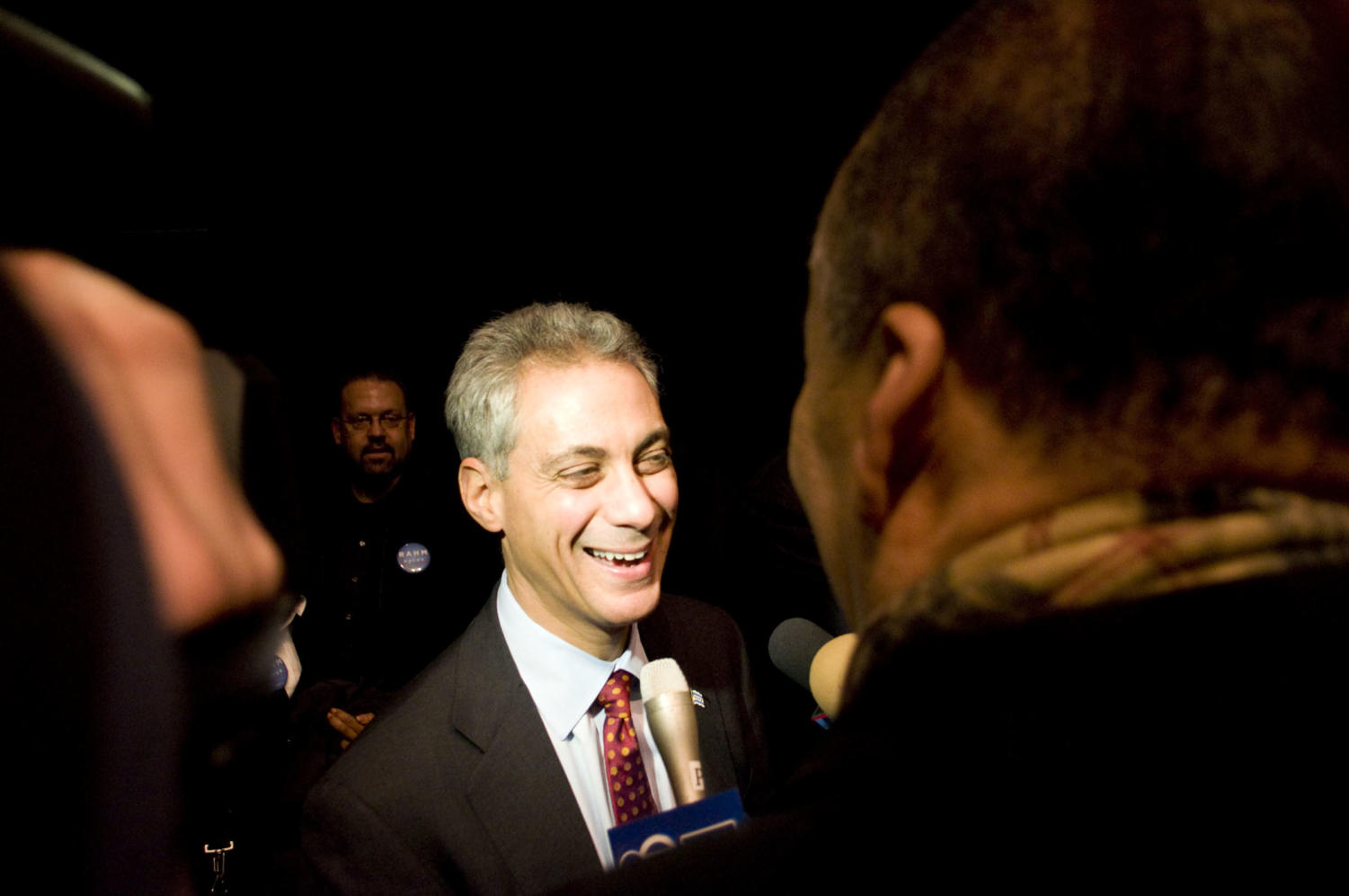 Rahm Emanuel is interviewed by ABC 7 News.