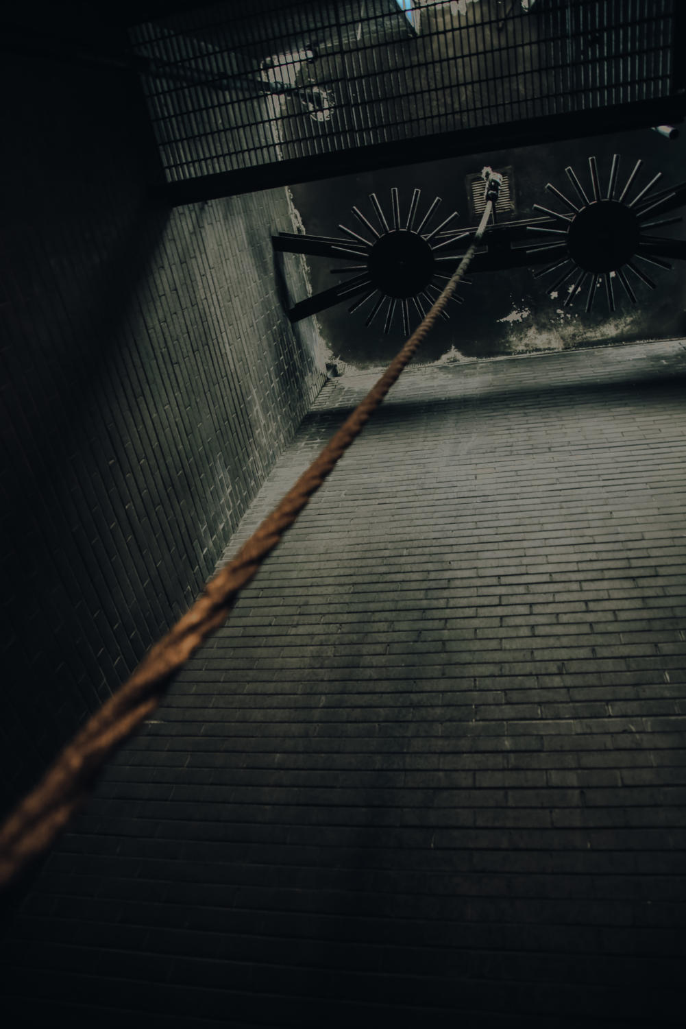 Interior of the hose tower on top of the fire station