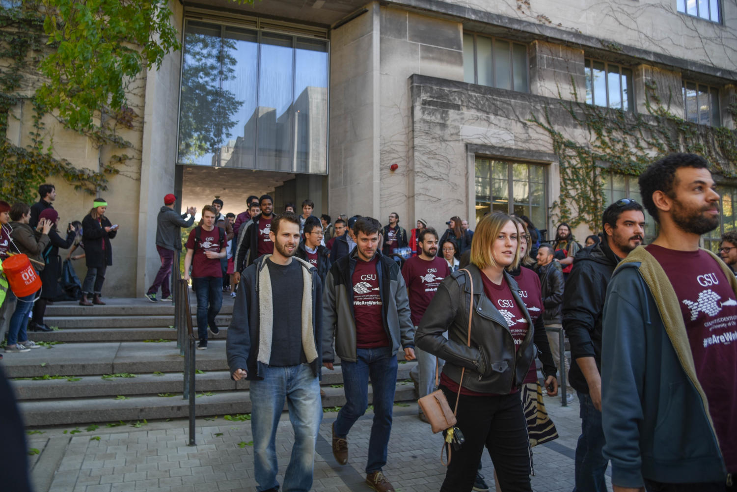 GSU members participate in an October 2018 walkout.