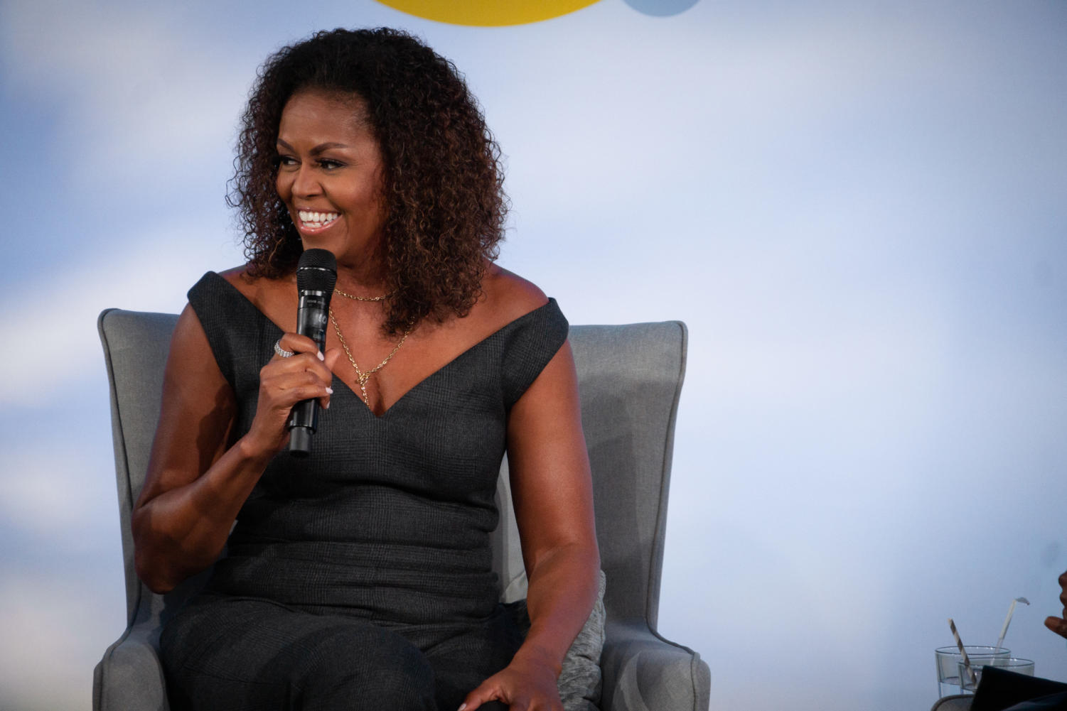 Michelle Obama began the day in conversation with her brother, Craig Robinson.