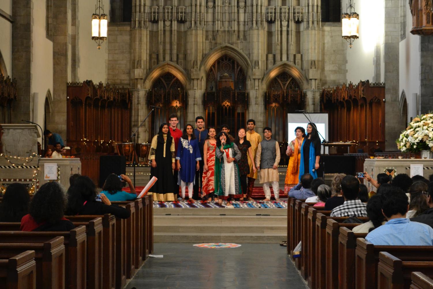 Chicago Aag performs at the Diwali Puja in Rockefeller Chapel.