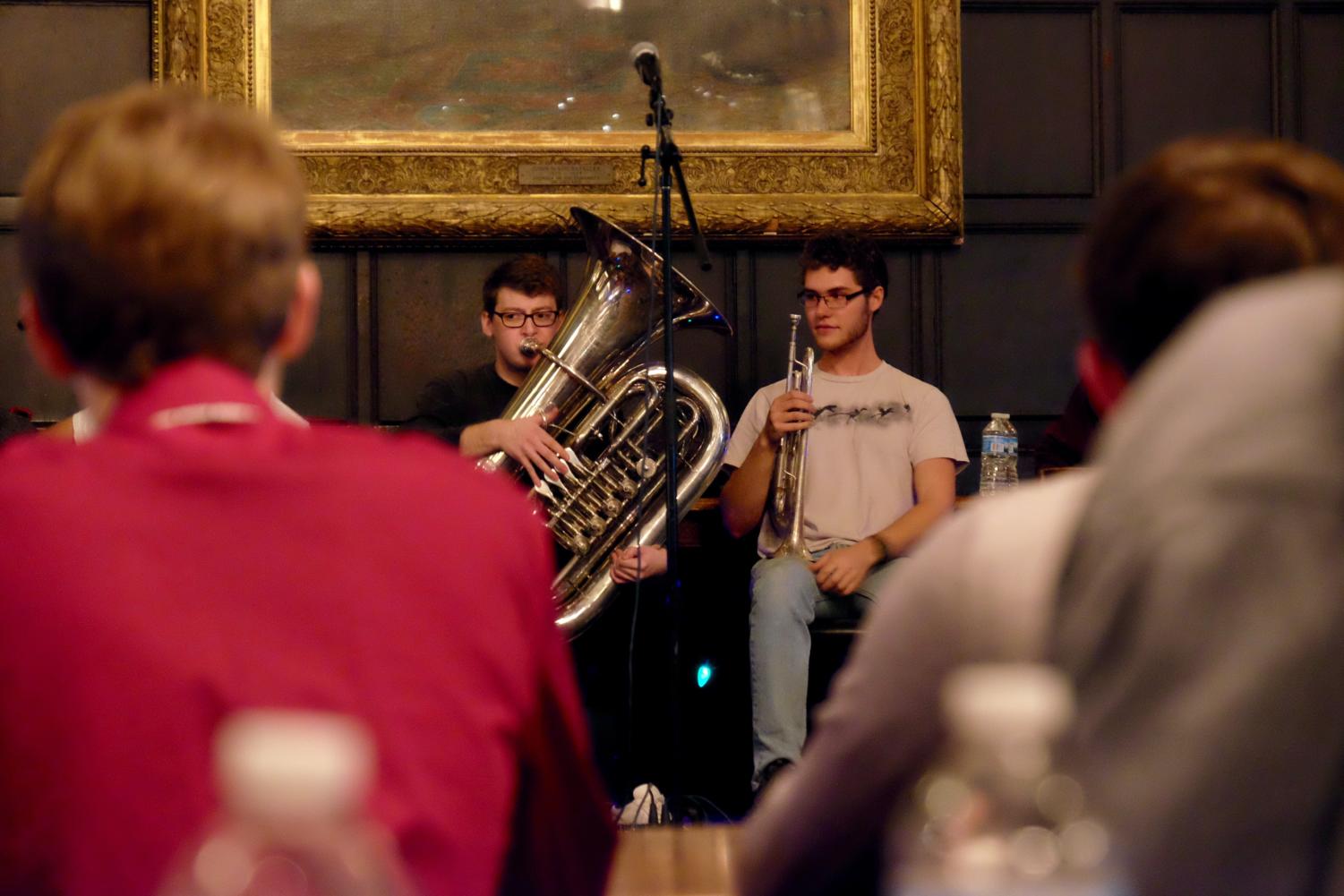 Robert J. Zimmer? band performs at the Arts Coffeehouse.