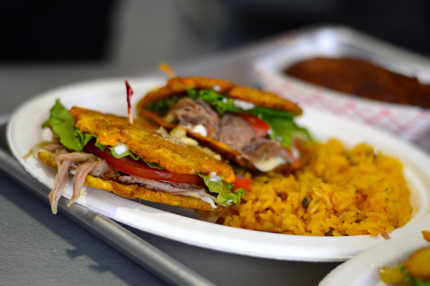 Hold the bread—these Puerto Rican sandwiches hold their fillings between slices of crispy fried plantains!