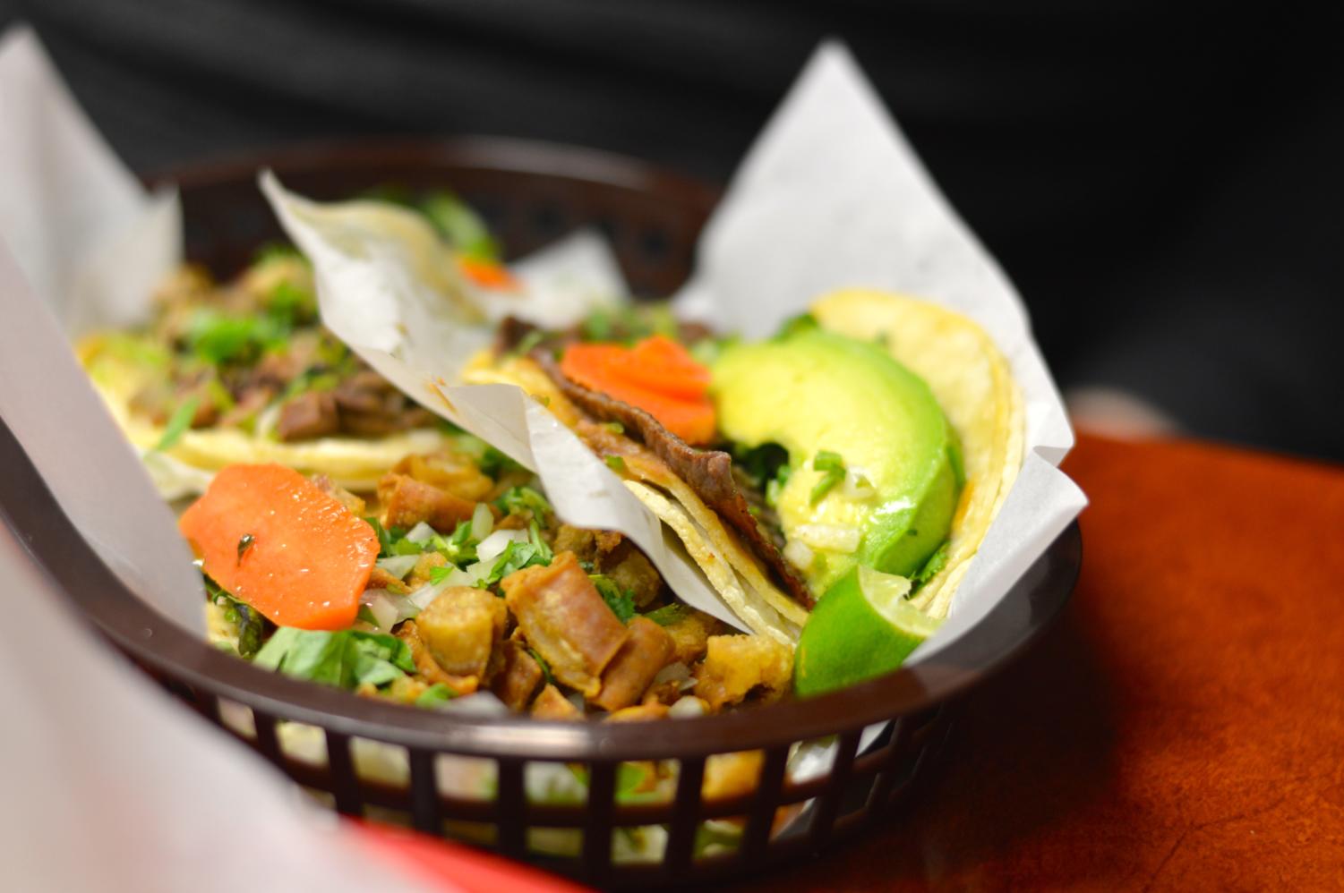 Taqueria Los Comales serves value and variety in its taco selection—load ‘em up with toppings! 