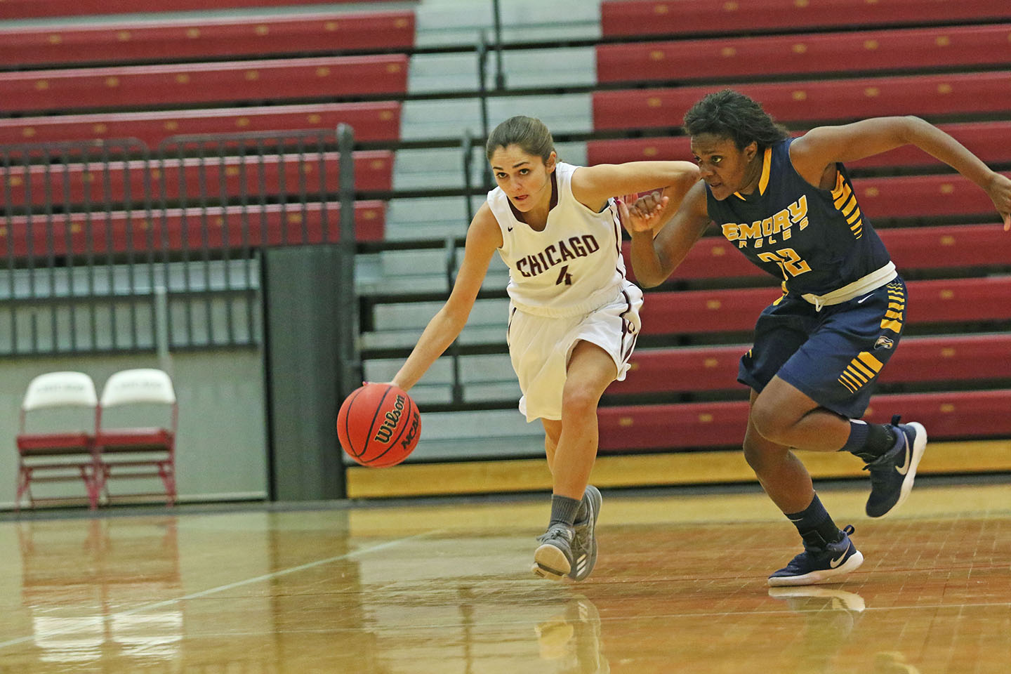 Madison Dunbar faces off against Emory University on Friday.