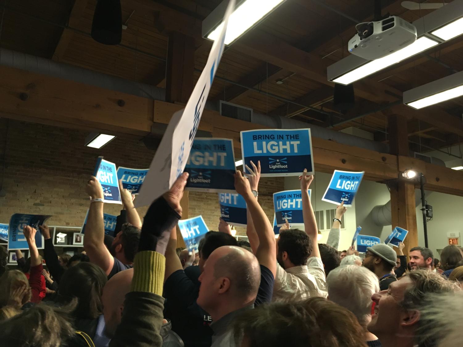 Lightfoot's campaign party in River North