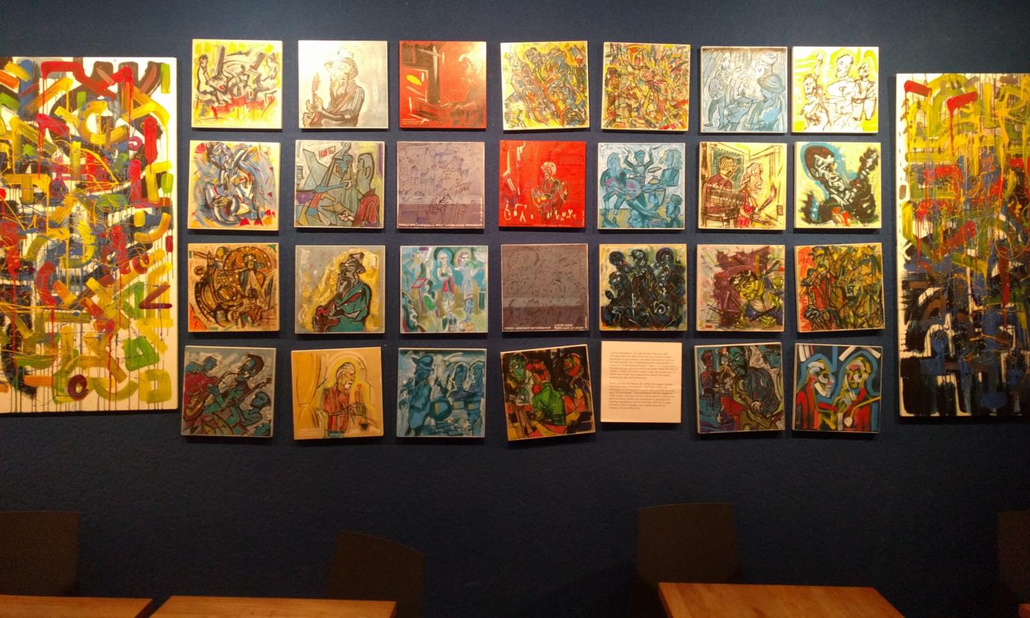 Lewis Achenbach's works at Café Logan.