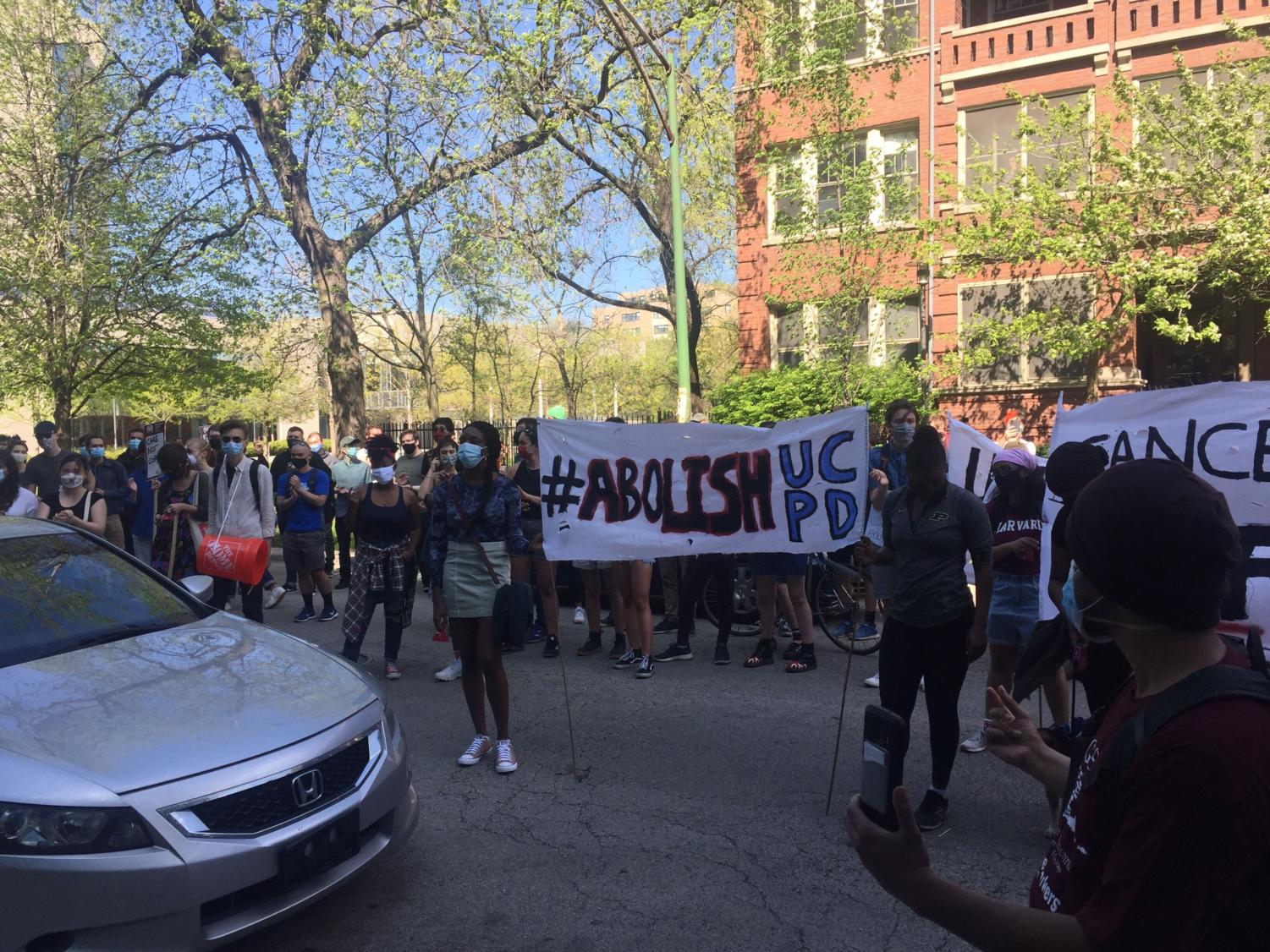 Activists demanded UCPD abolition at May Day march.