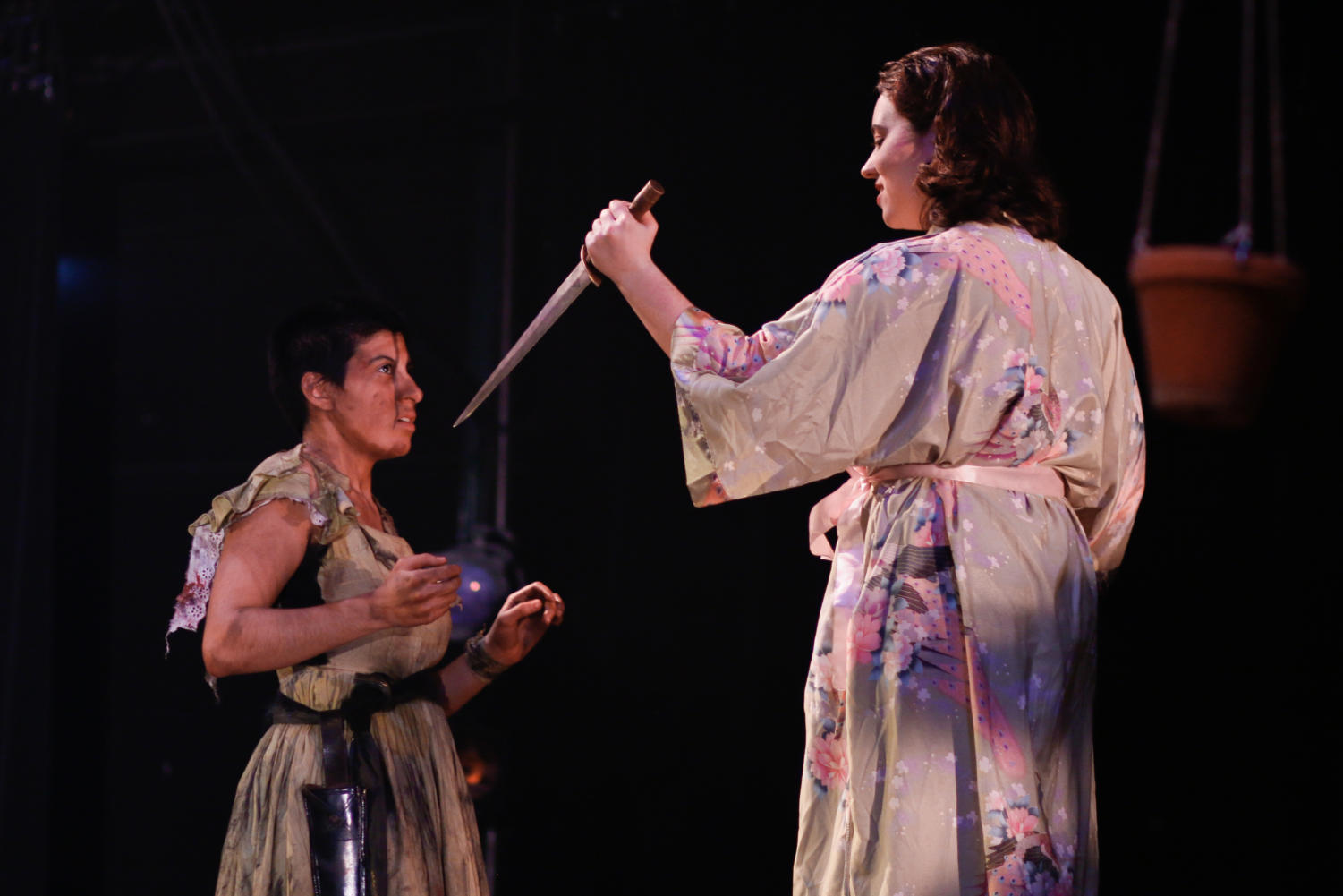 Electra faces off against her mother Clytemnestra (played by fourth-year Amelia Soth).