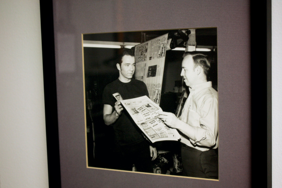 A photograph of Gouwens, left, at the printing press where he worked as a part of his high school’s Diversified Occupation program in 1969. “That’s how I got into printing,” he explained.