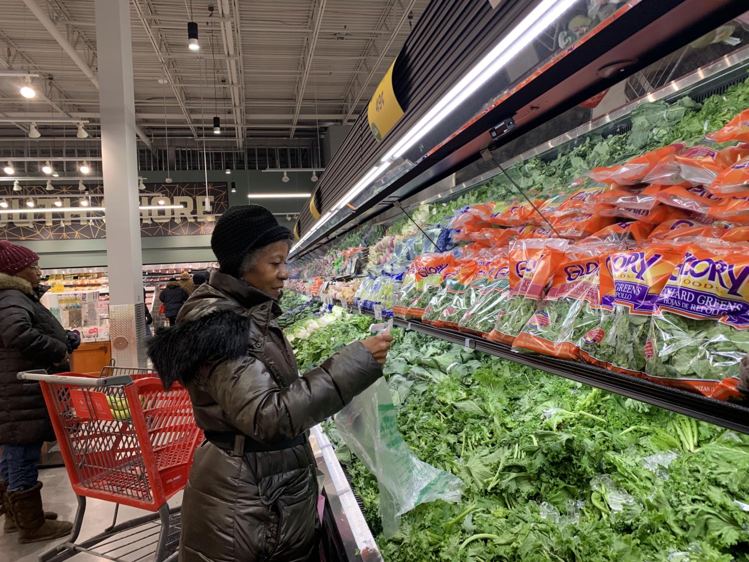 A shopper at Local Market in South Shore on its opening day, December 11, 2019.