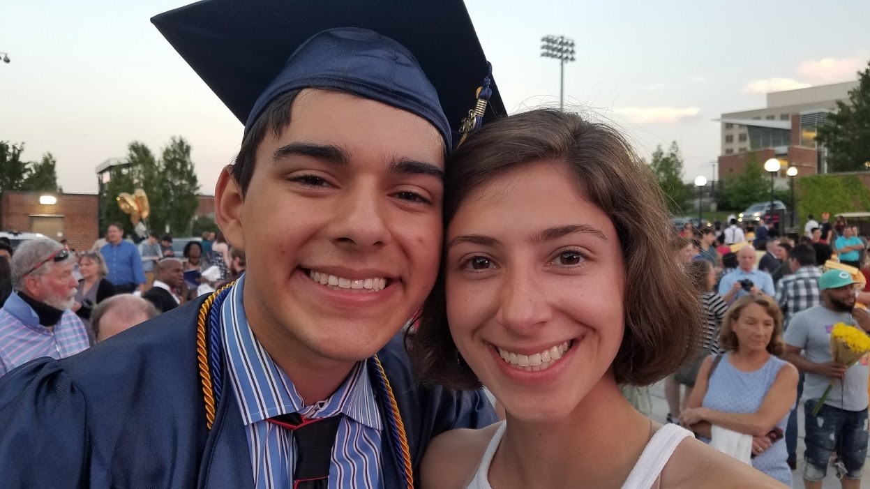 Marcus and his sister Sofia the week of their graduations. He was graduating from high school and she from college.