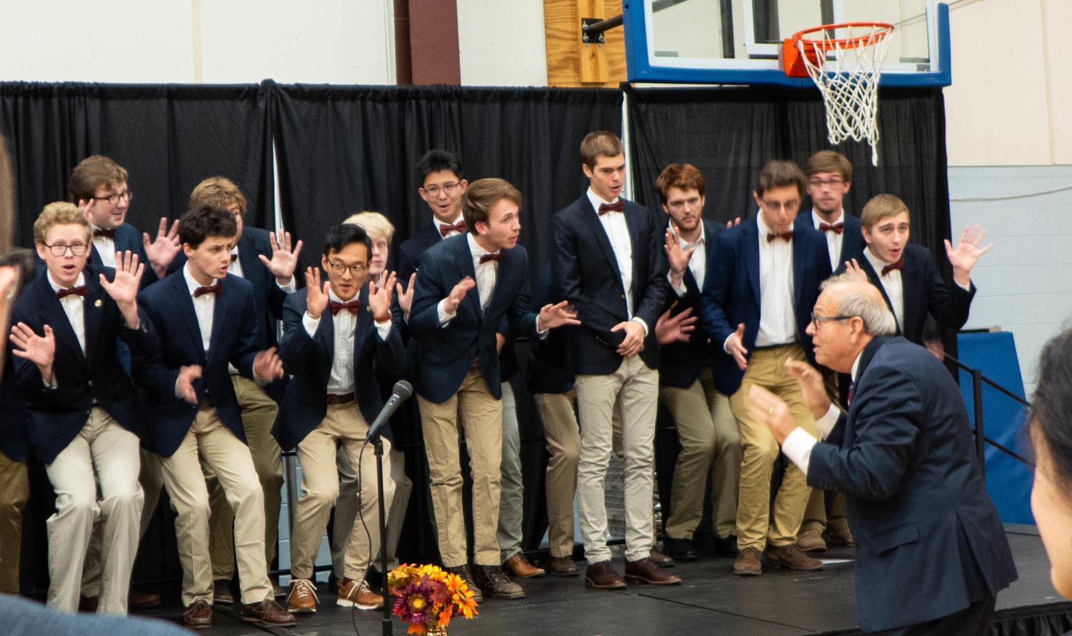 UChicago students in Chicago Men’s A Capella (CMAC) offer a lively performance at the event.