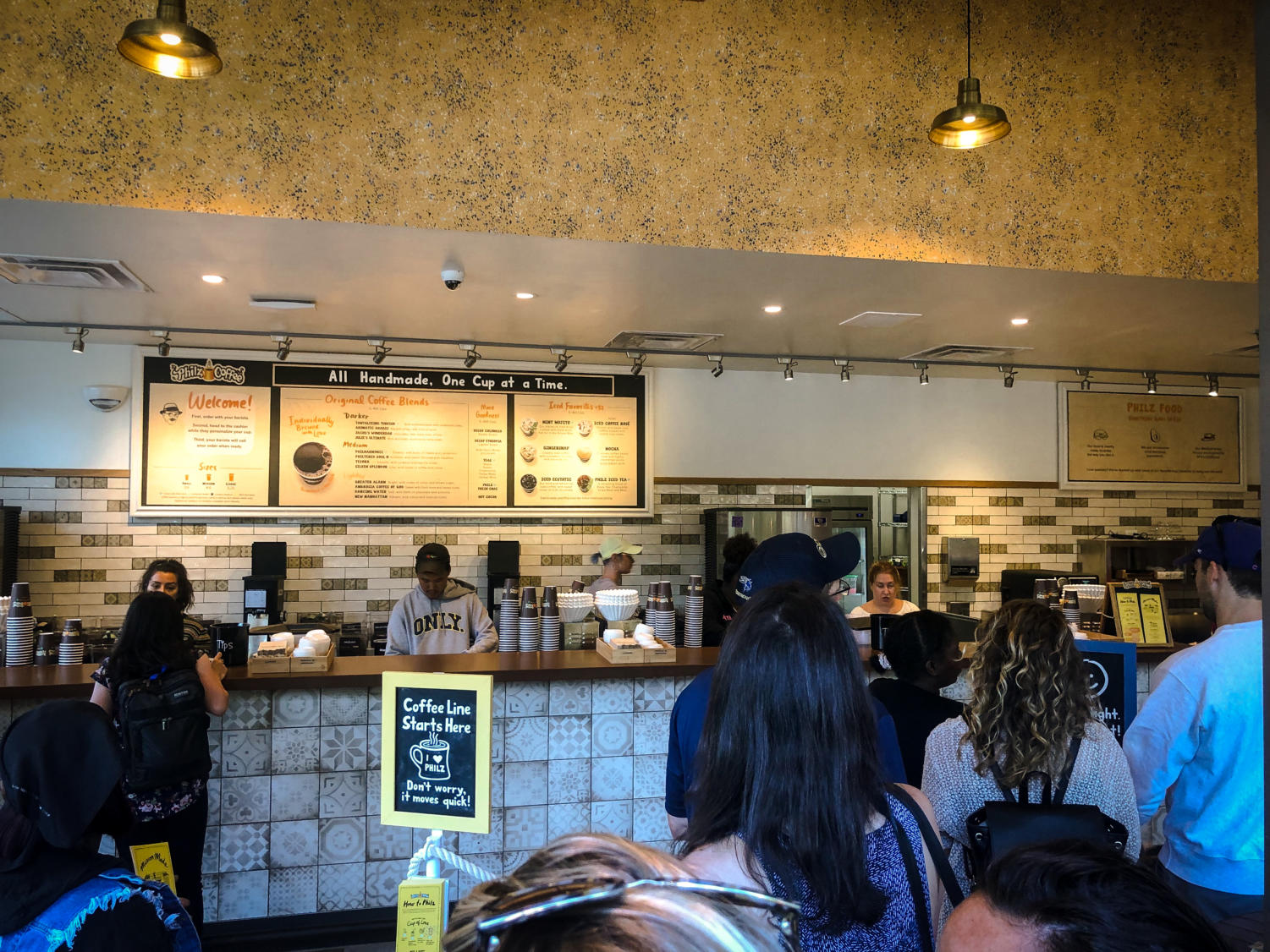 Inside of Philz Coffee on soft opening day