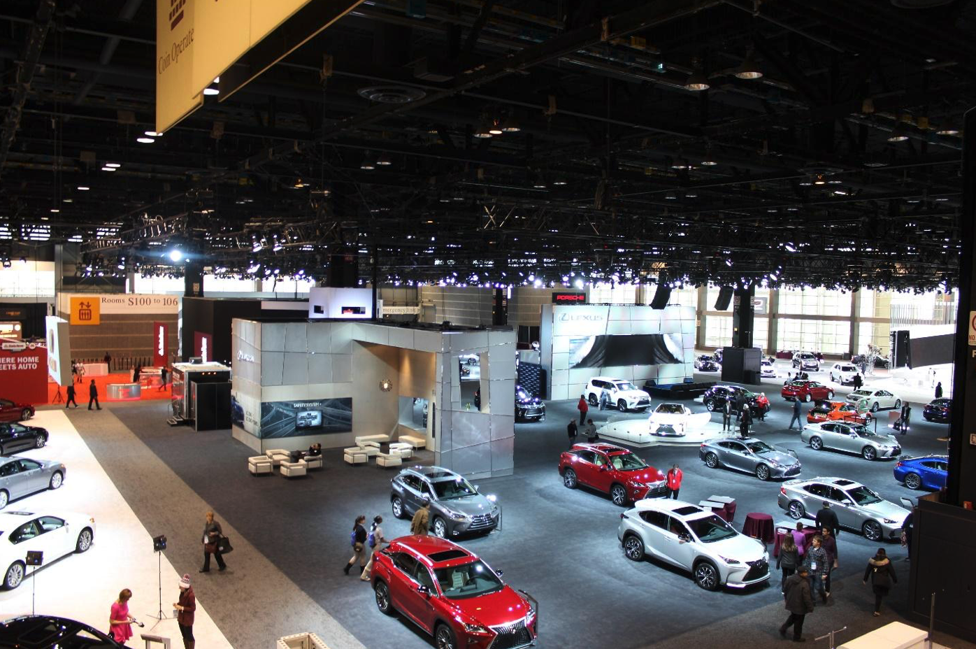 The Chicago Auto Show has approximately 1,000 vehicles on display, covering over 1 million sq. ft.
