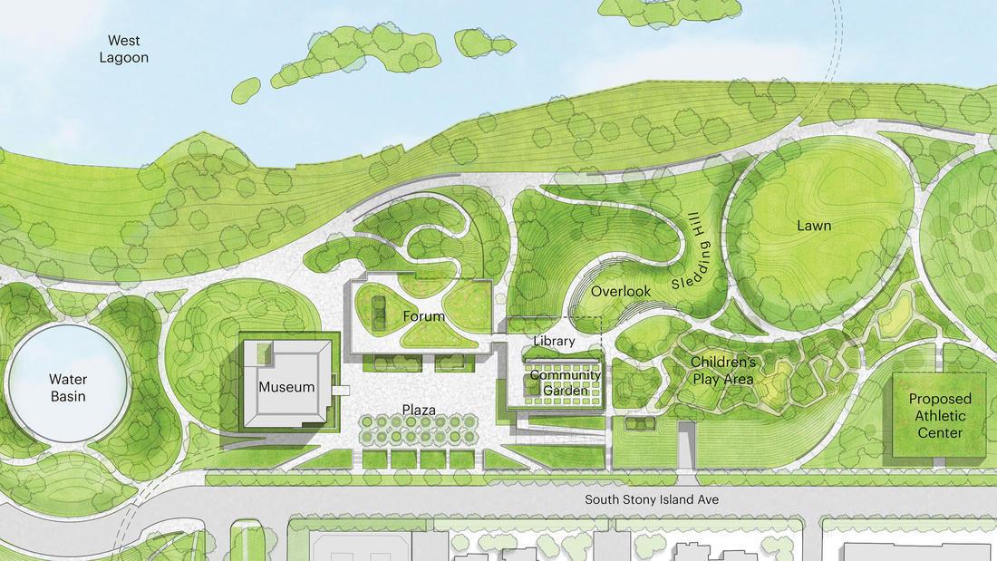 Located North-West of Jackson Park, the Obama Presidential Center will blend seamlessly with the park’s landscape and revitalize Jackson Park’s history as a public gathering place on the South Side.