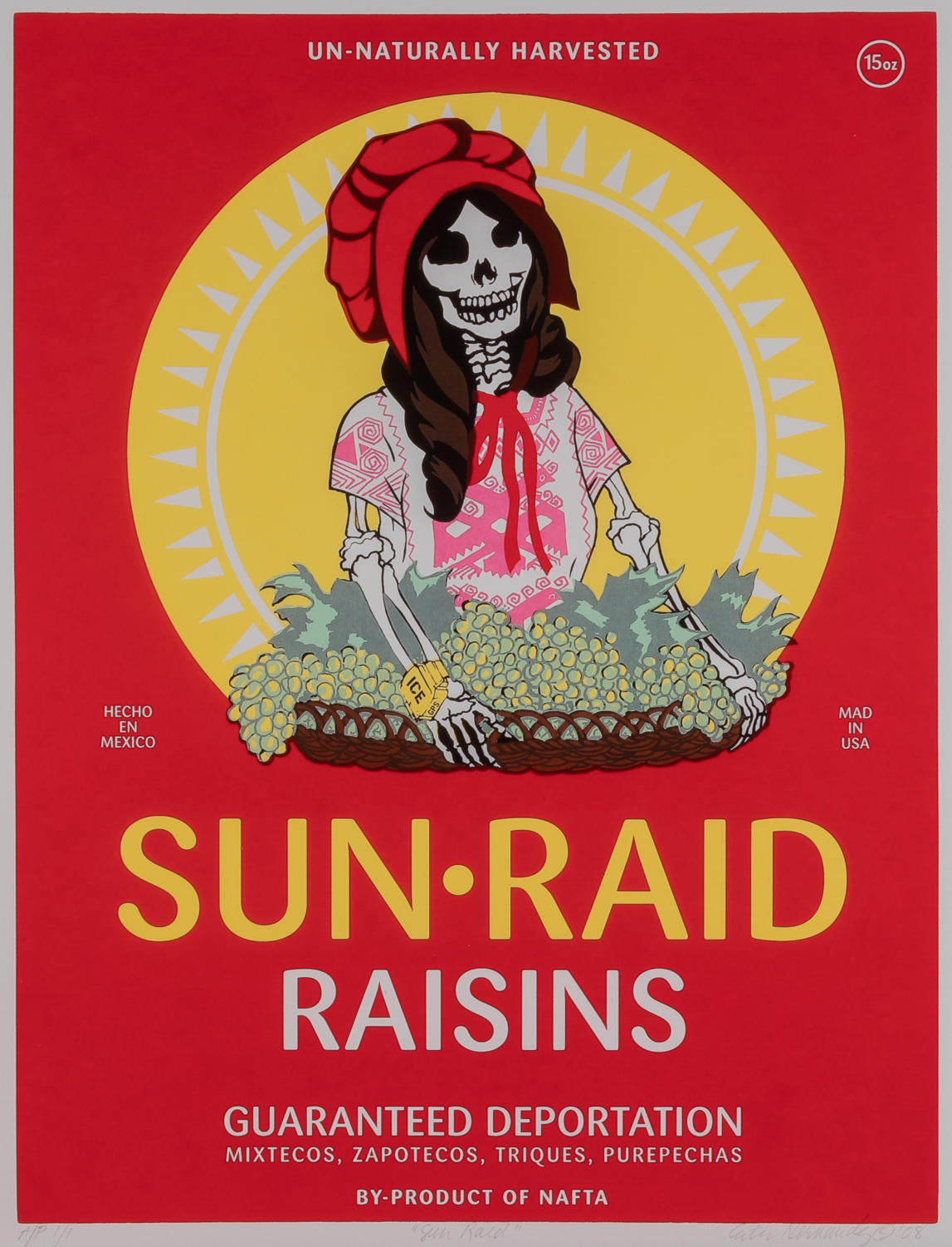 Ester Hernández, Sun Raid (2012). Museum quality Giclée print, artist’s proof 1/1.