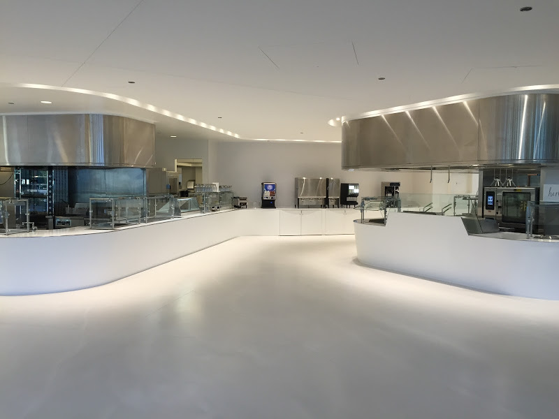 The kitchen in the new Baker Dining Commons