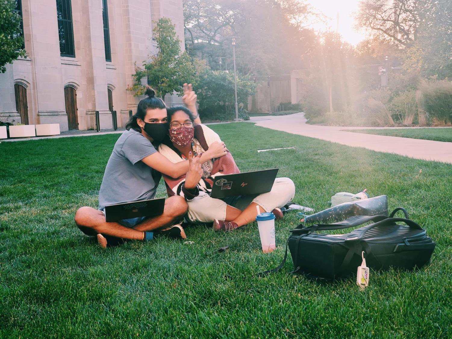 A study date outside Campus North.