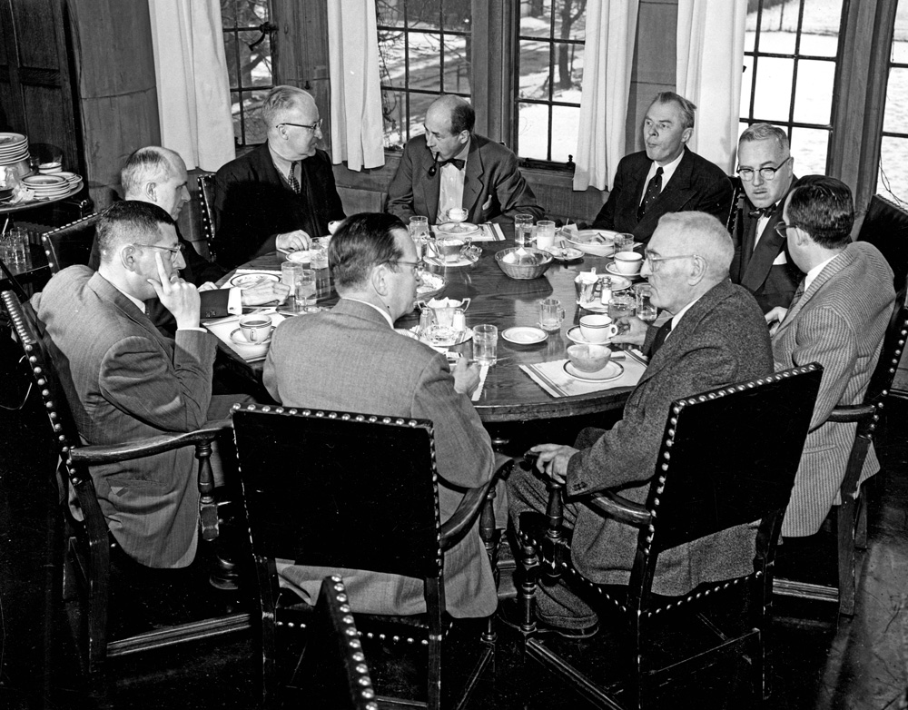 Faculty luncheon at the University of Chicago Quadrangle Club, 1958.