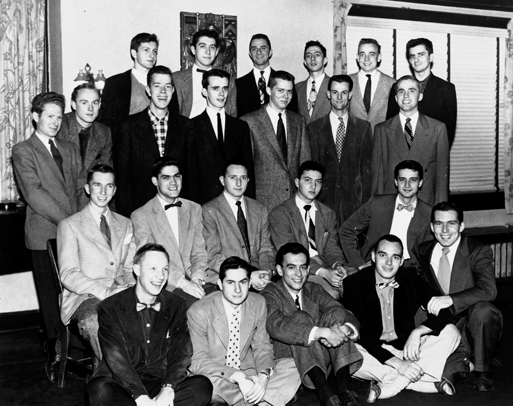 Members of Delta Upsilon (DU) fraternity, 1952.