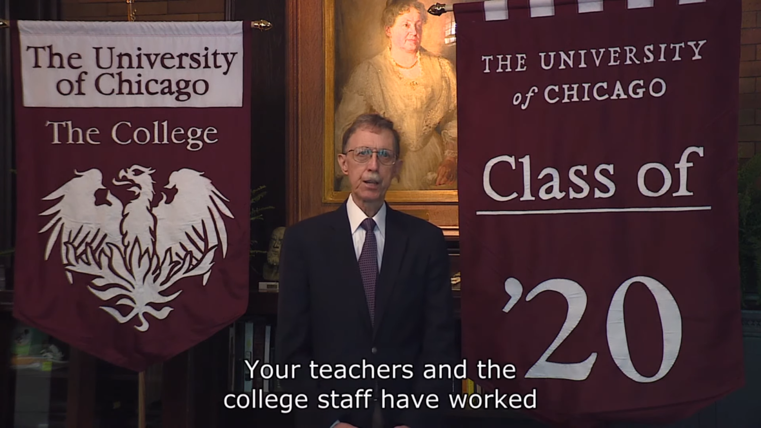 Dean of the College John Boyer addressed students during the virtual Class Day ceremony on Friday, June 12, 2020.