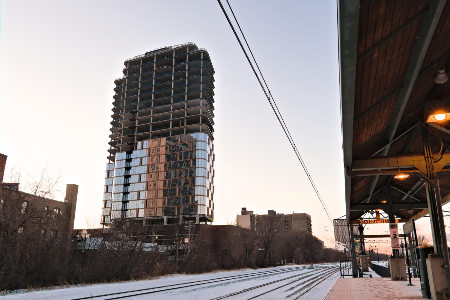 A new 27-story high-rise at the corner of East 53rd Street and South Cornell will be ready for pre-leasing in March.