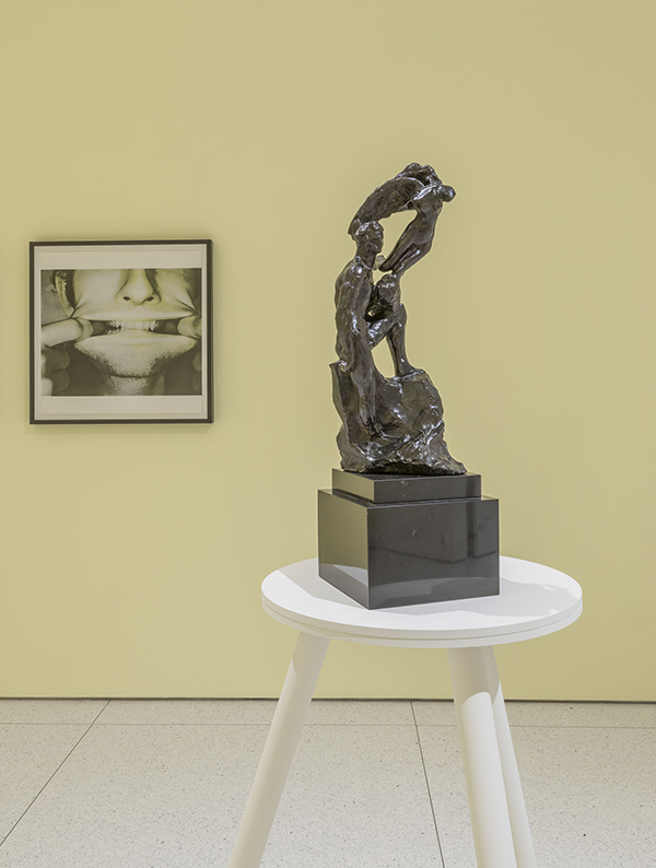 Left: Bruce Nauman, Studies for Holograms. Right: Auguste Rodin, The Hero.