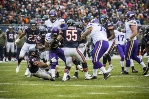 The Chicago Bears playing at Soldier Field on November 16, 2022.