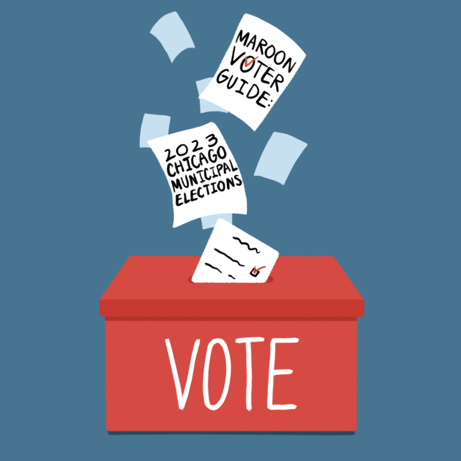 Digital art featuring a red ballot box labeled Vote and white and light blue papers featuring the title text on a blue background.