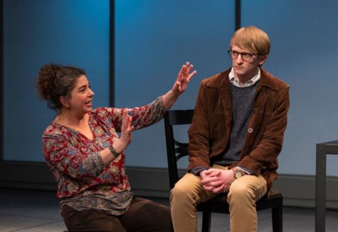 Susaan Jamshidi and Adam Shalzi in Raven
Theatre’s Chicago premiere of Right To Be Forgotten.
