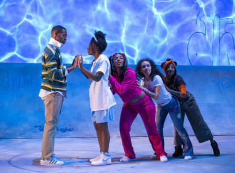 [From left to right] Samuel B. Jackson, Akili Ni Mali, Tiffany Renee Johnson, Destini Huston and Demetra Dee in Steppenwolfs “Chlorine Sky.”