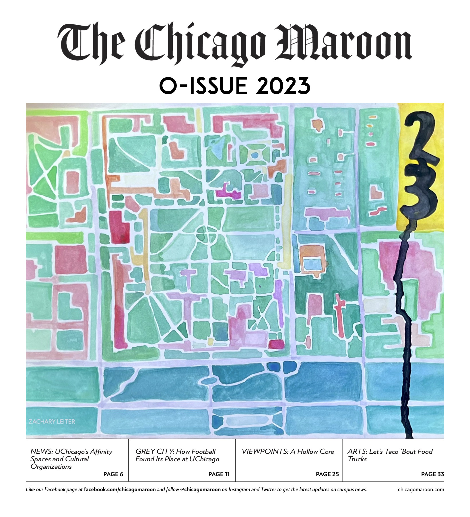 A newspaper cover that reads The Chicago Maroon: O-Issue 2023