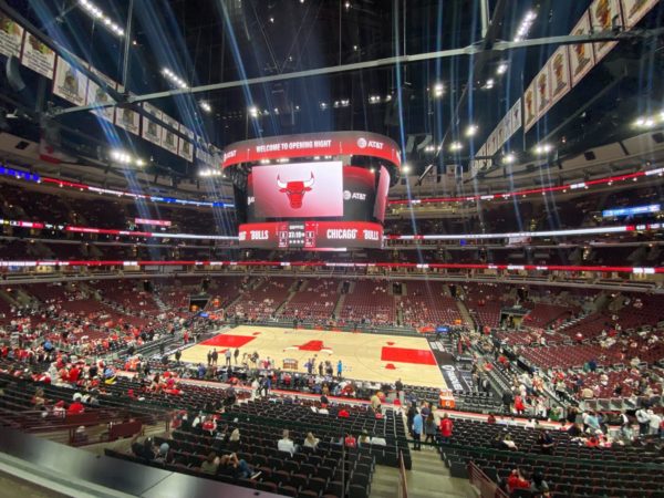 Opening night at the United Center, the home of the Chicago Bulls.
