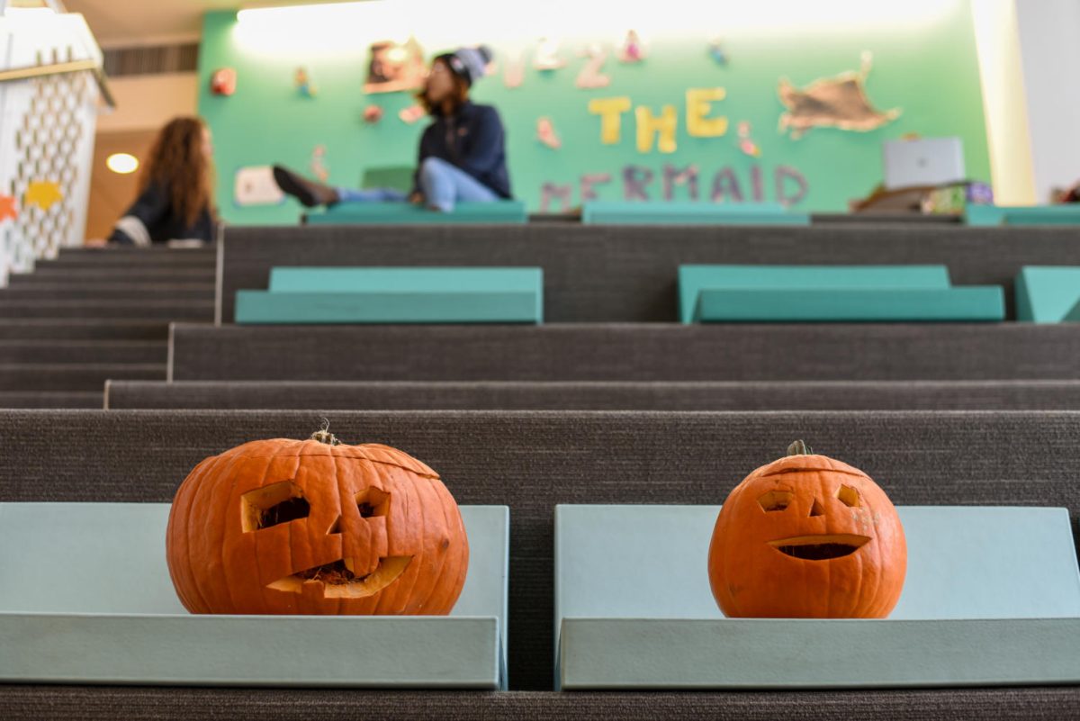 Halloween decorations invade campus.  