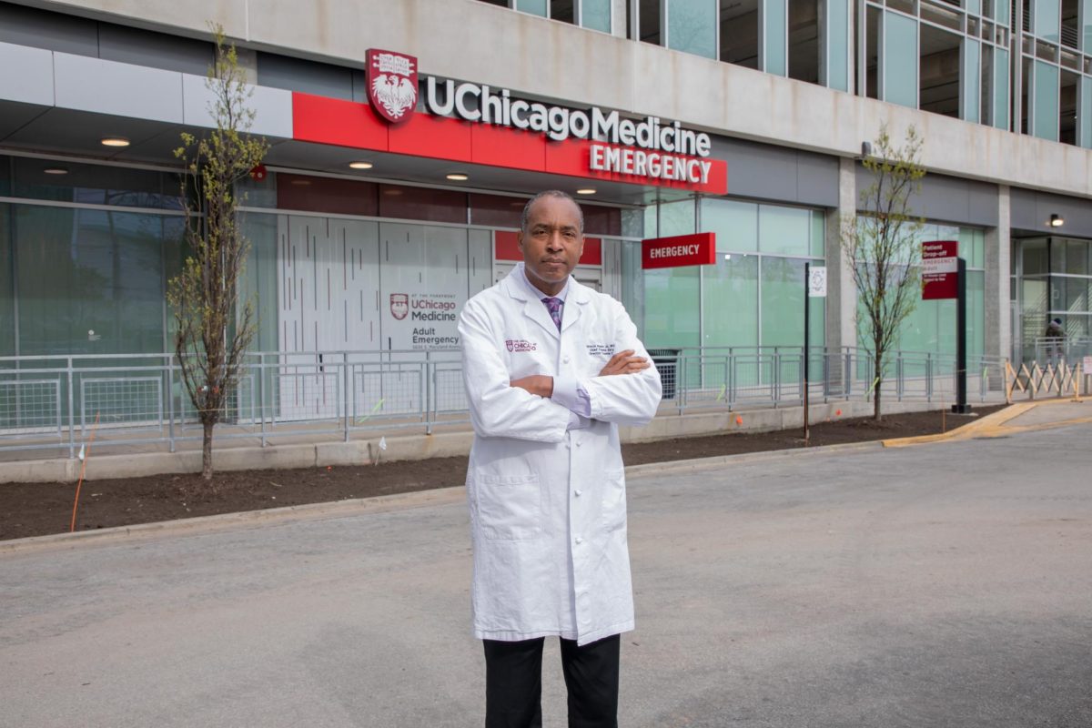 Dr.+Selwyn+Rogers%2C+founding+director+of+the+UCMed+Trauma+Center%2C+stands+outside+the+adult+emergency+room.