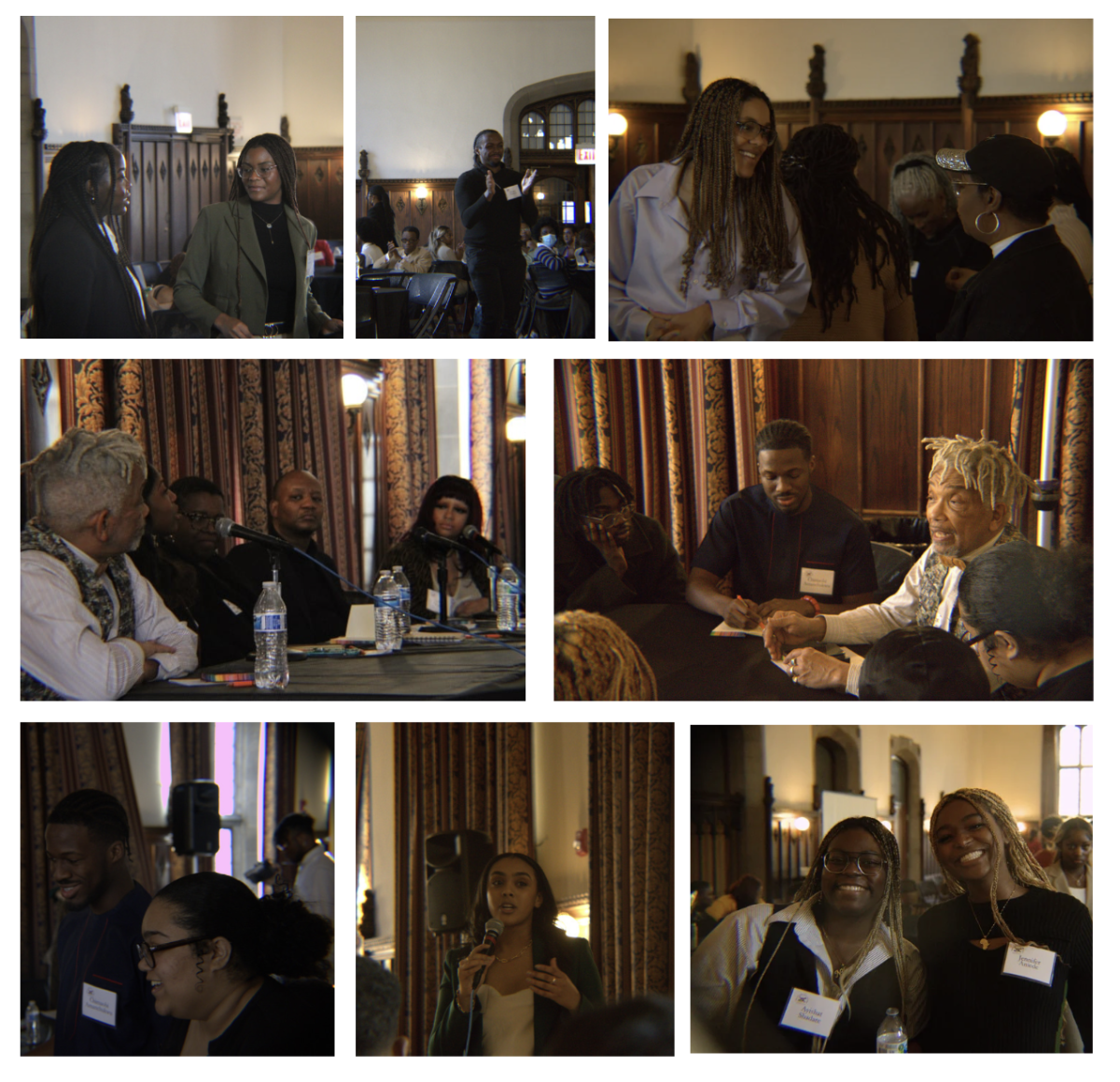 Collage of mingling during the Inaugural University of Chicago Black Conference.
