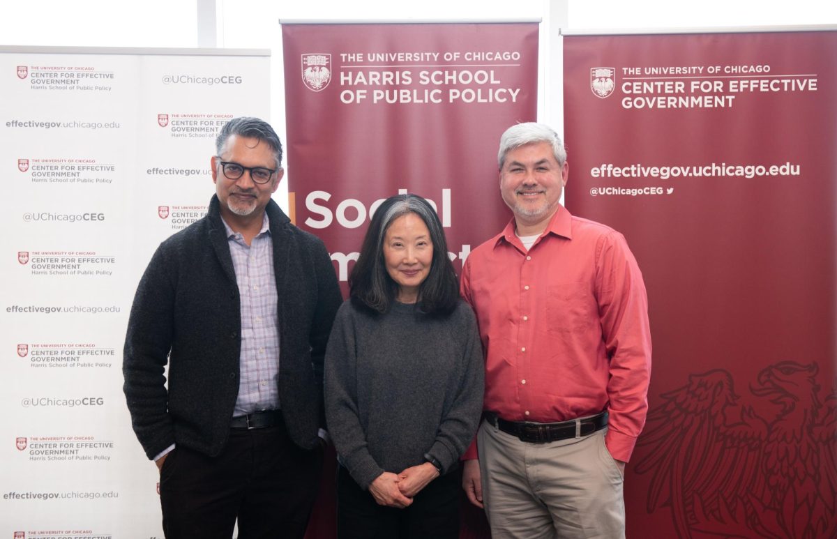 Democracy Fellow Ali Noorani, Executive Director of Unbound Philanthropy Taryn Higashi, and Senior Fellow at Democracy Fund and Just Solutions Rich Stolz pictured at the Center for Effective Government’s panel discussion on climate change and migration.