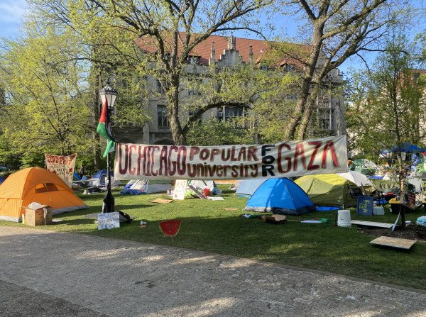 The encampment on the quad enters its third day.