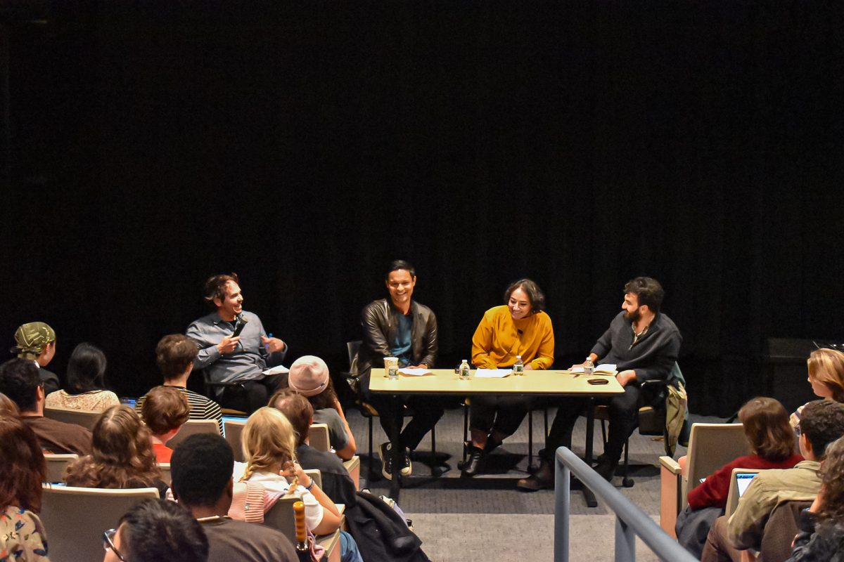 From left to right: professors Jonathan Levy, Robert Vargas, Eman Abdelhadi, and Gabriel Winant. (Courtesy of 3CT) 