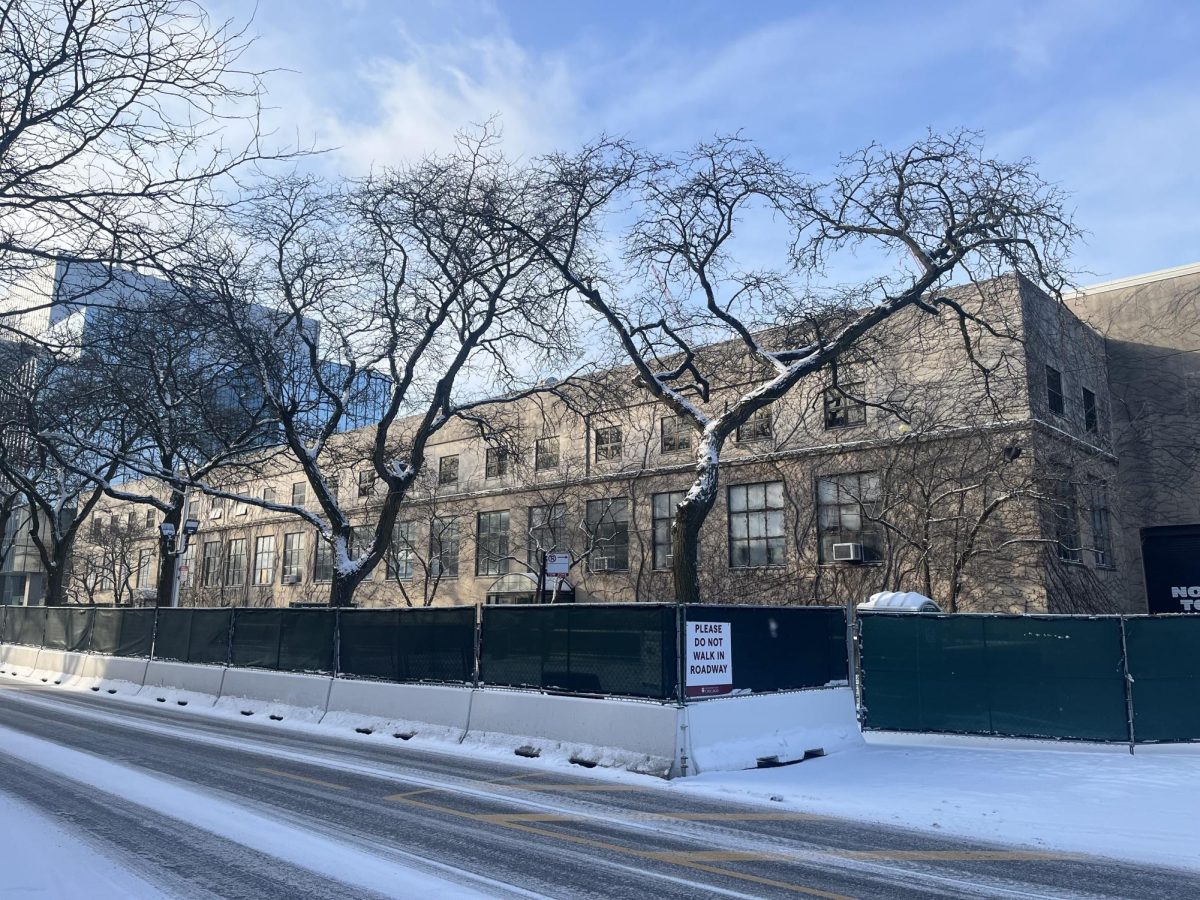 The Accelerator Building behind construction barriers.