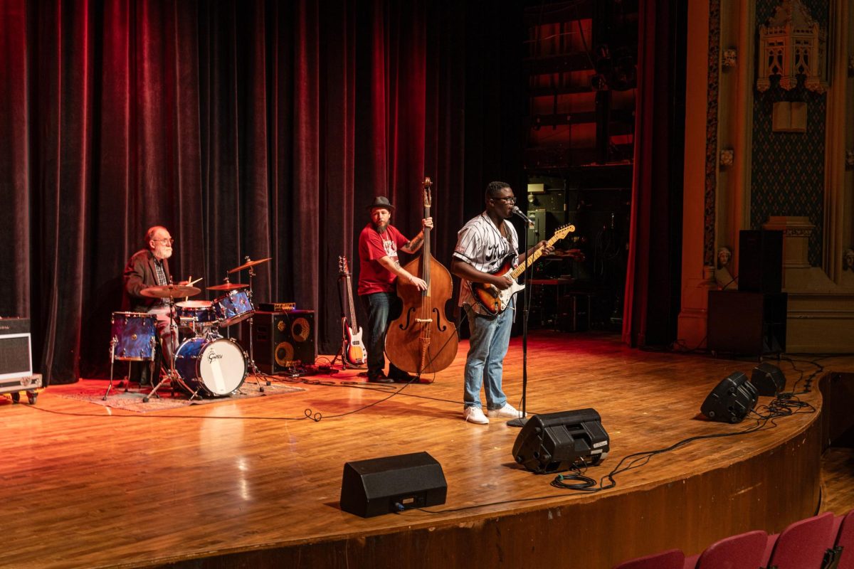 A band playing at the previous folk festival in 2024.