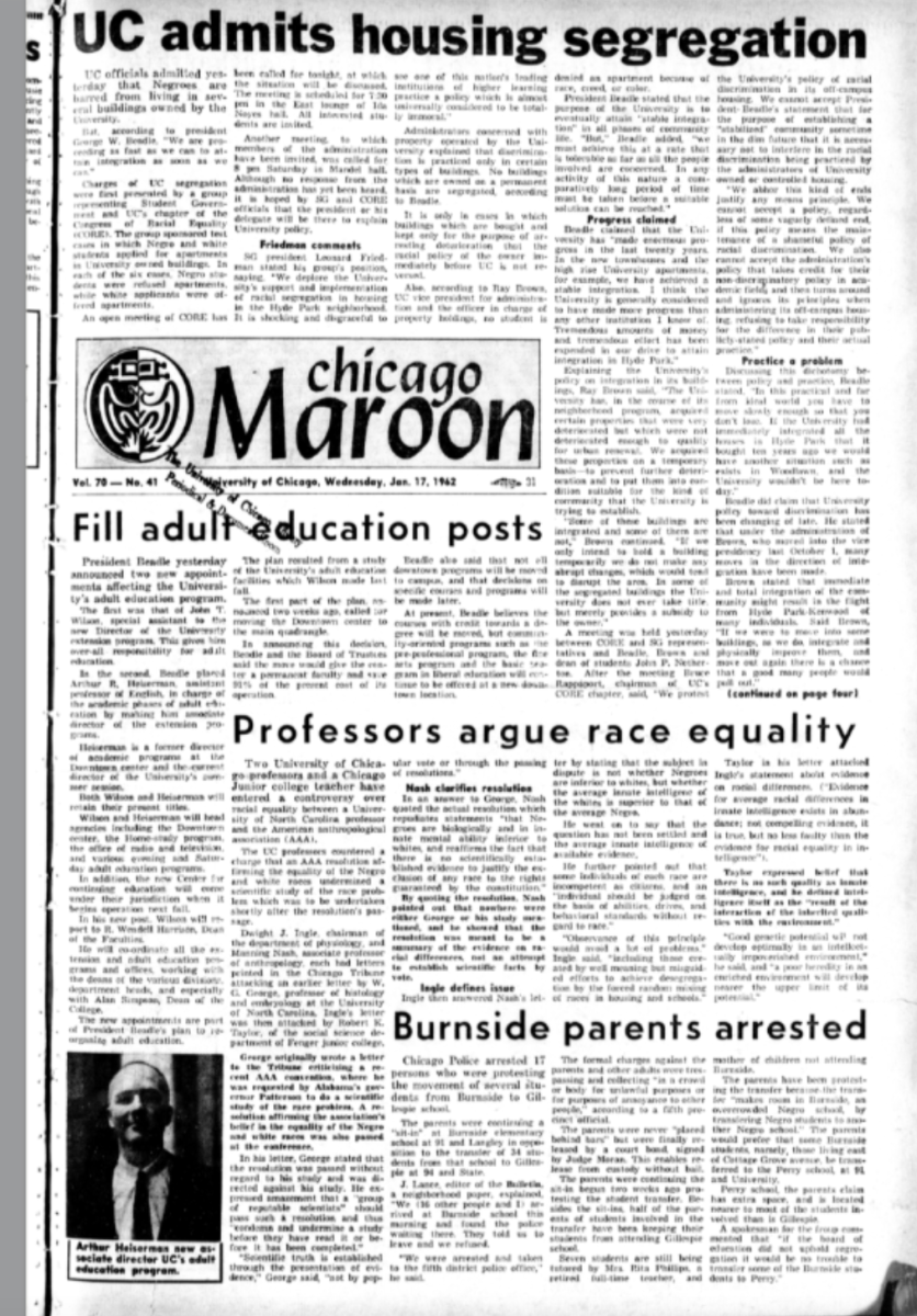 As Vietnam War protests raged on campus during the late 1960s, University administrators constructed a new program of discipline that avoided involving Chicago police or the courts.