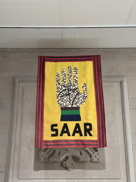 Betye Saar's banner from the exhibition. 