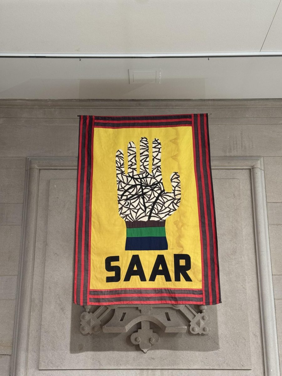Betye Saar's banner from the exhibition. 