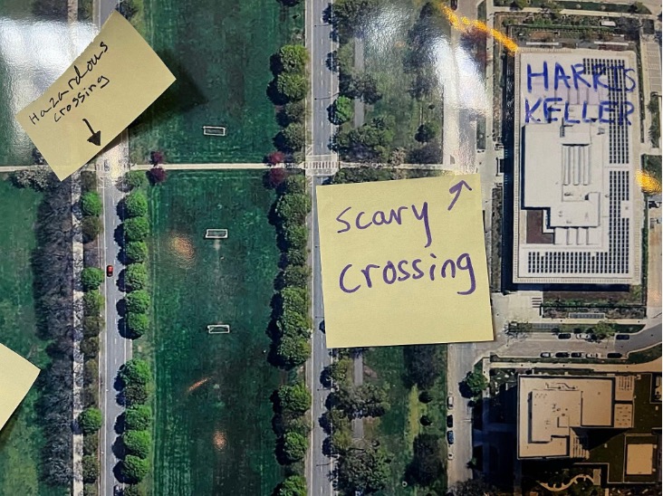 At “Transforming Mobility: A Summit on Campus Transportation” in April 2025, participants commented on pedestrian safety on and around Midway Plaisance. Jinny Kim