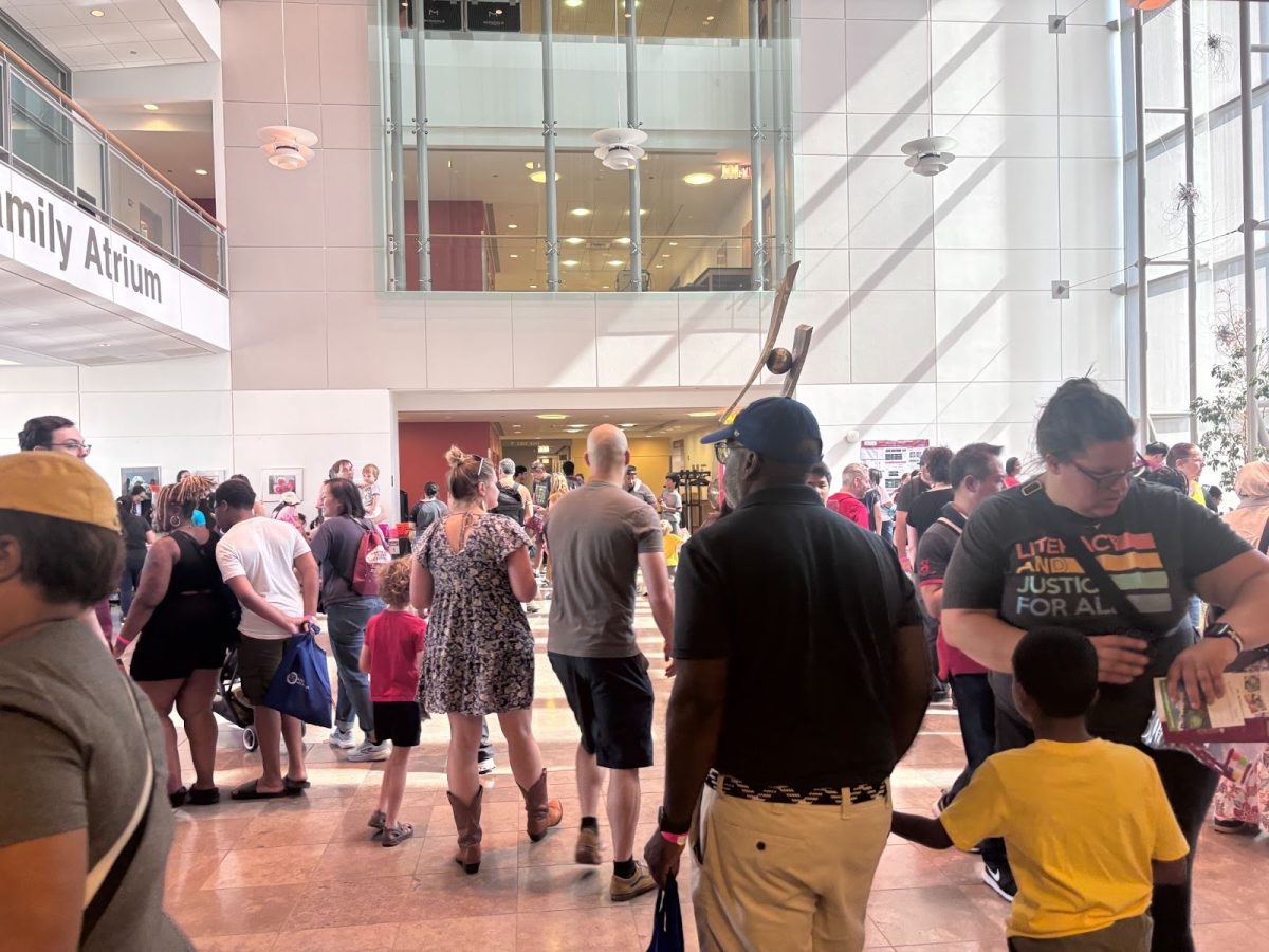 South Side Science Festival visitors in the Gordon Center for Integrative Science.