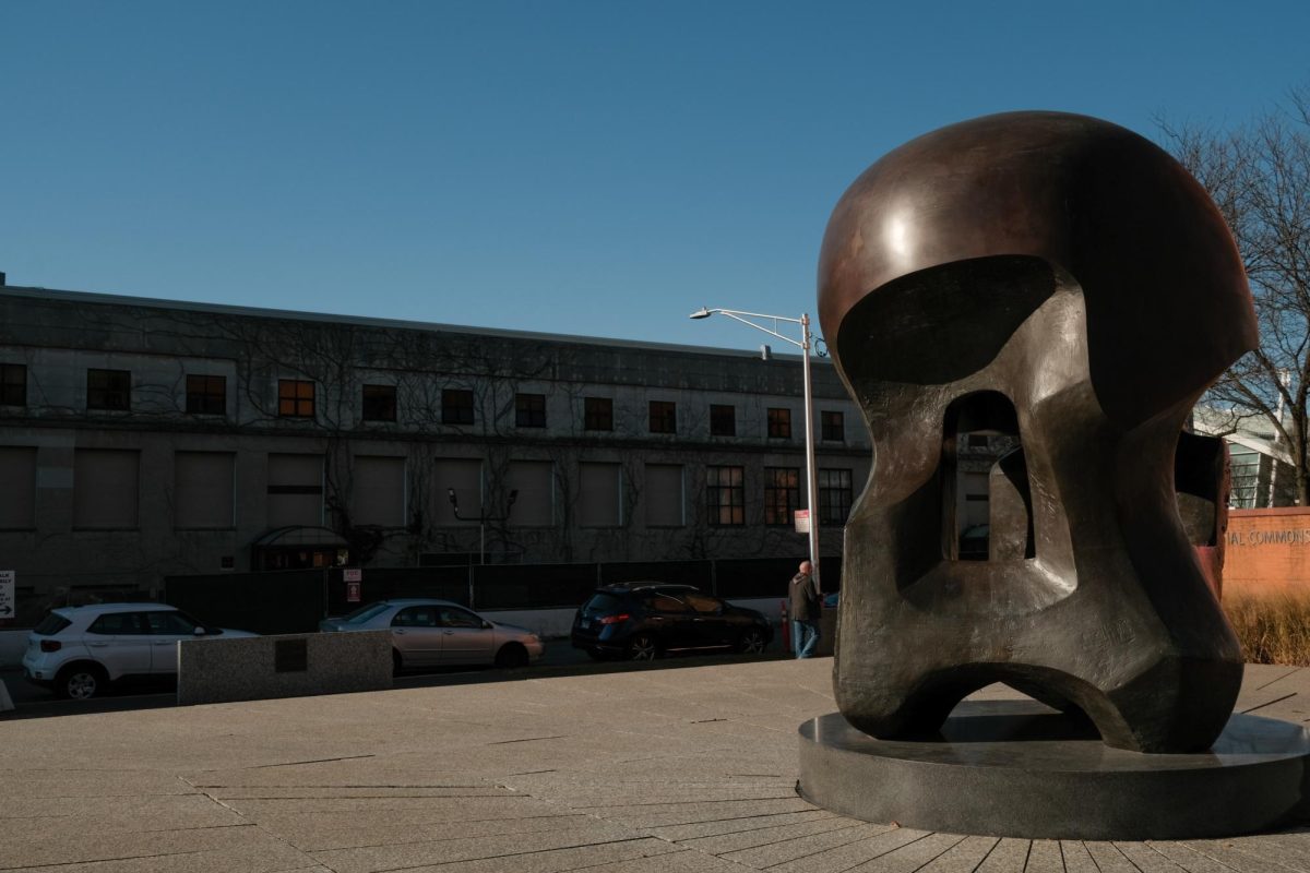 Henry Moore's Nuclear Energy sculpture.
