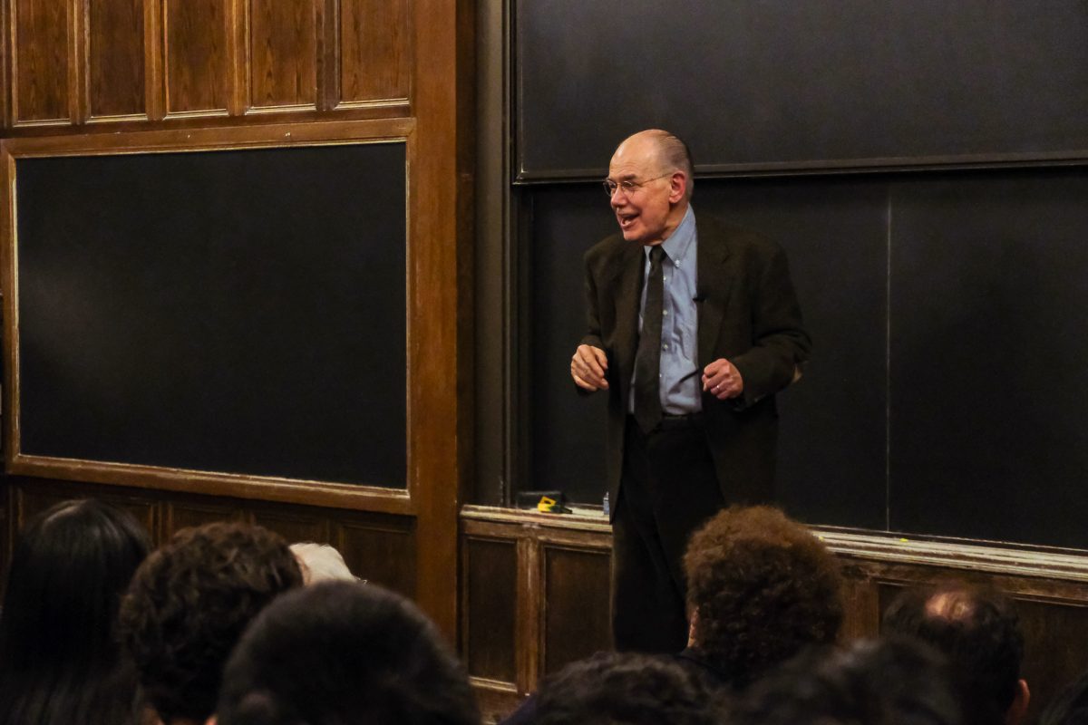John Mearsheimer, the R. Wendell Harrison Distinguished Service Professor of Political Science, speaks during the 3CT event on January 22.