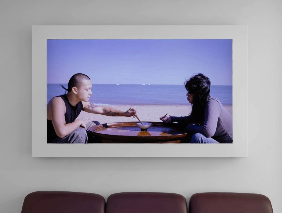 Installation view of rice is a beautiful thing, but rice and rice are two different things by magicfeifei. Courtesy of the University of Chicago’s Visual Resources Center.